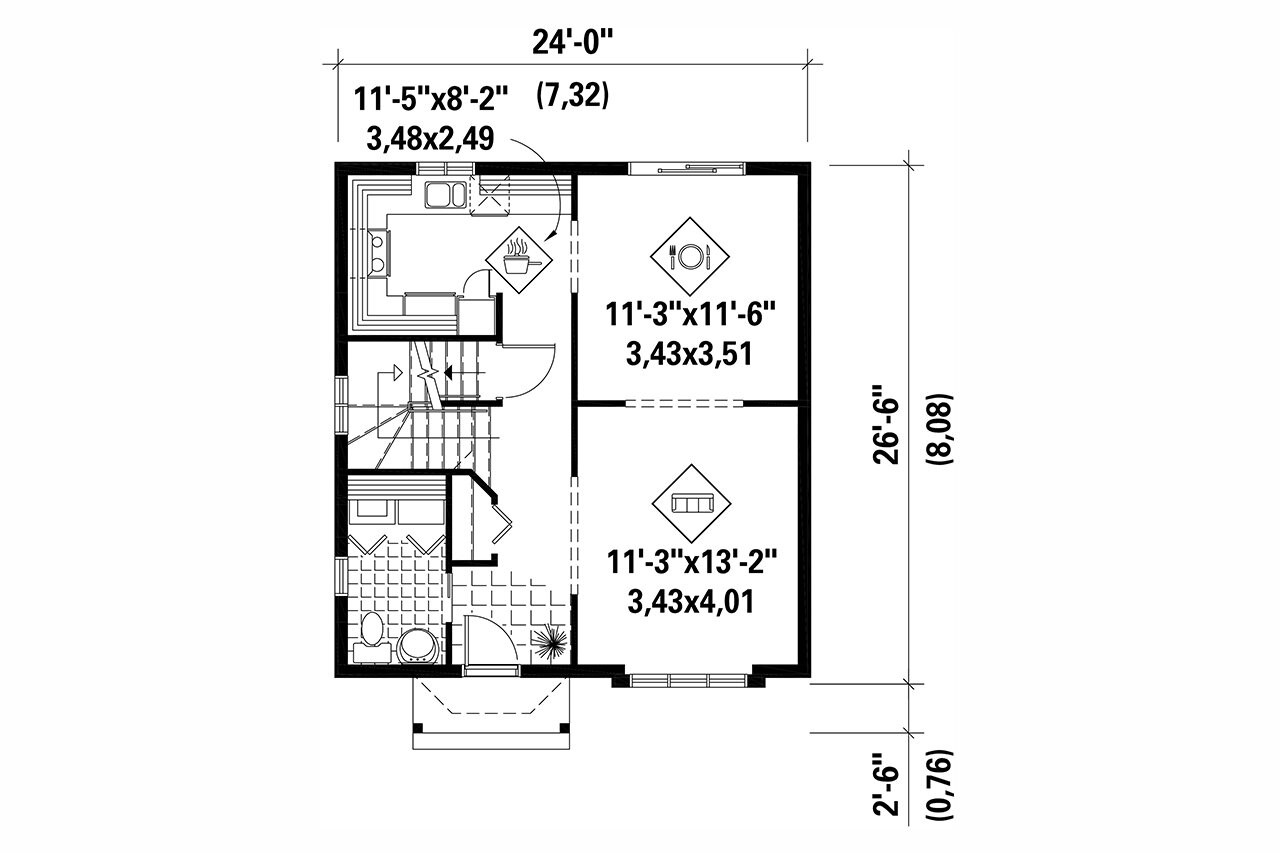 Country House Plan - 82688 - 1st Floor Plan