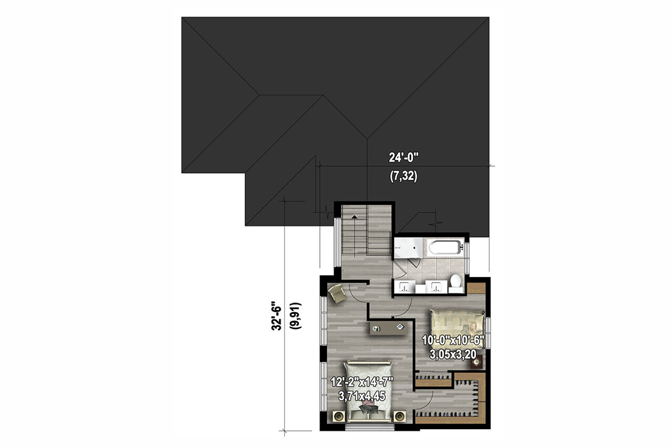 Secondary Image - Modern House Plan - 72390 - 2nd Floor Plan
