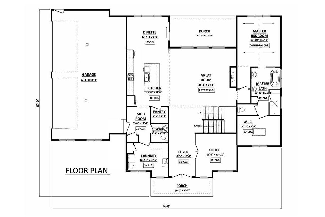 Traditional House Plan - 92686 - 1st Floor Plan