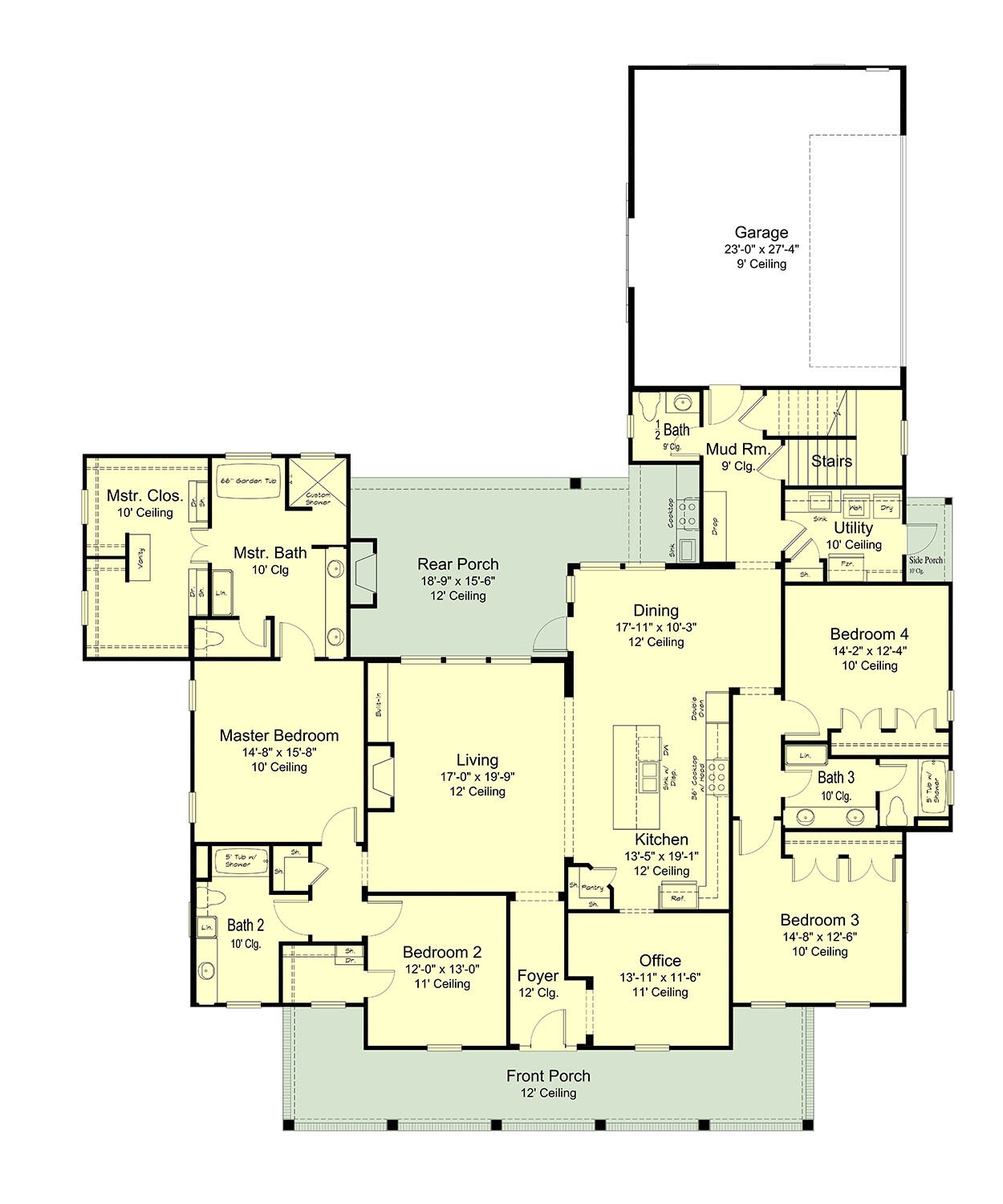 Southern House Plan - 58597 - 1st Floor Plan