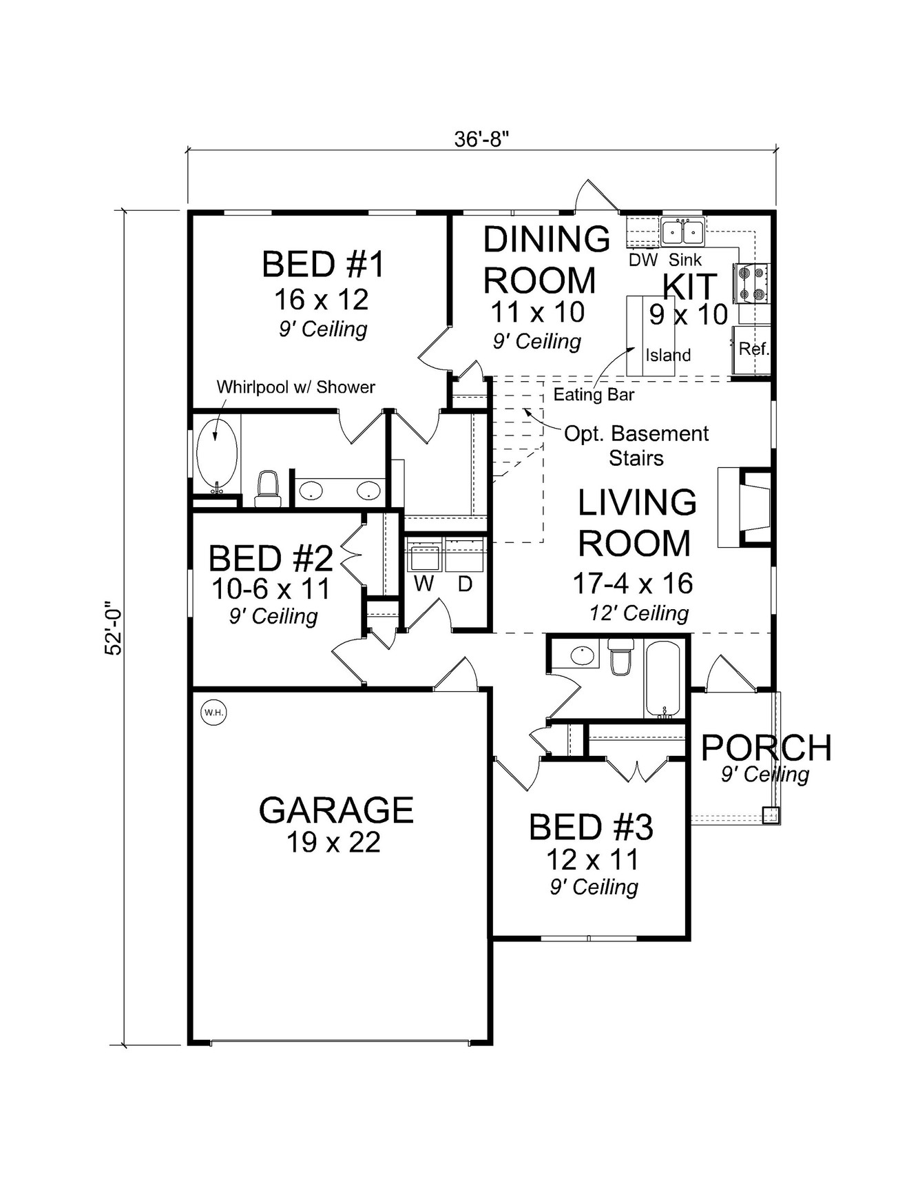 Craftsman House Plan - Greenfield 81404 - 1st Floor Plan