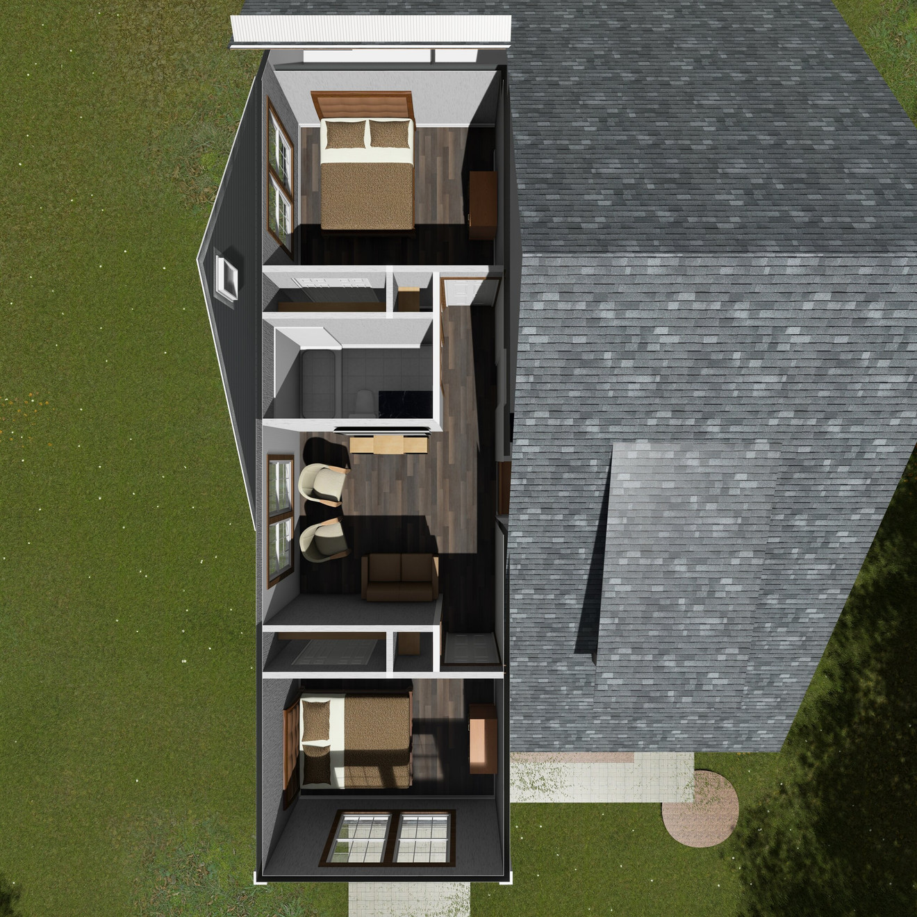Craftsman House Plan - Borden Springs 35967 - 2nd Floor Plan Dollhouse - 