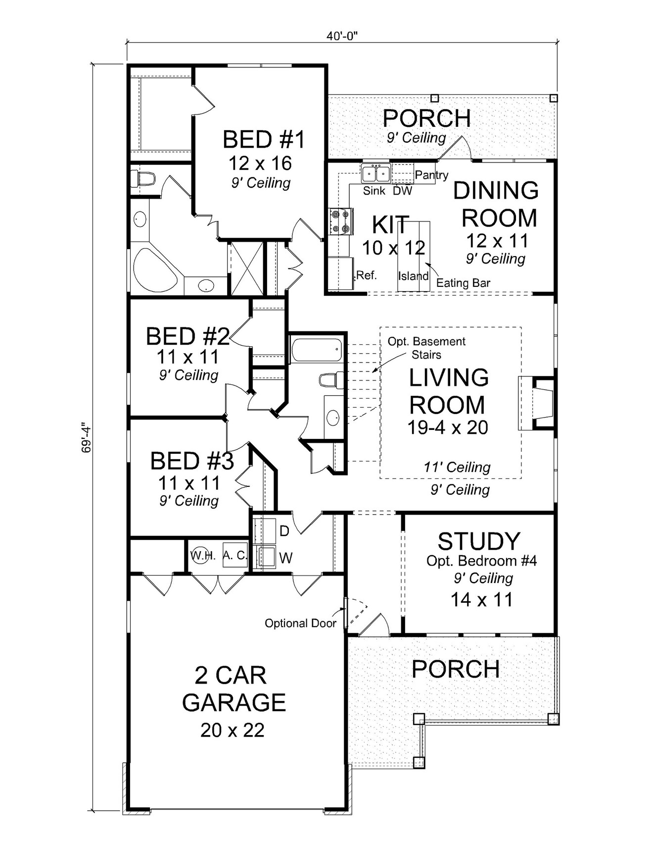 Craftsman House Plan - Bluecreek 11778 - 1st Floor Plan