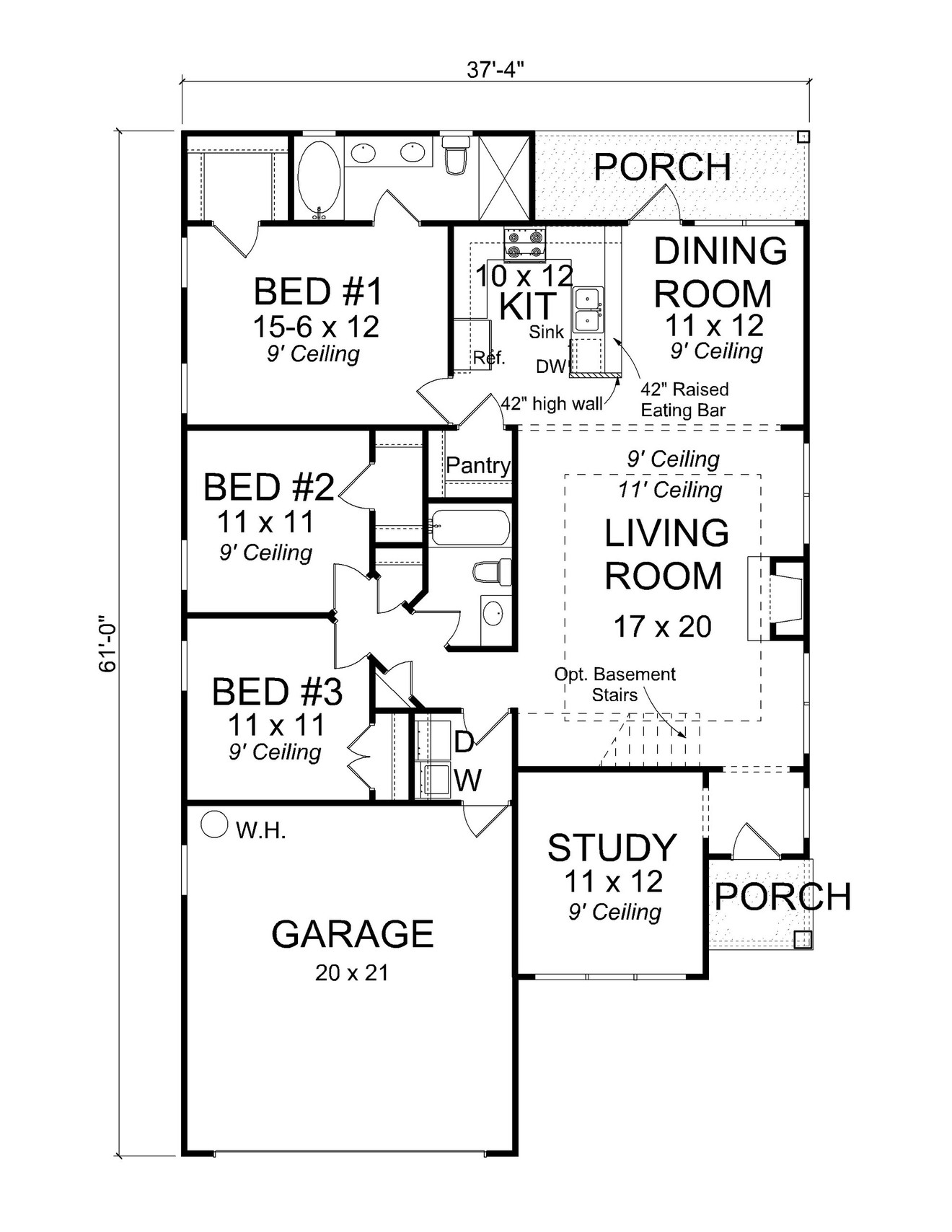 Traditional House Plan - Saddlecreek 37144 - 1st Floor Plan