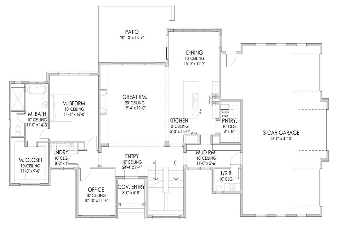 European House Plan - Valencia 41441 - 1st Floor Plan