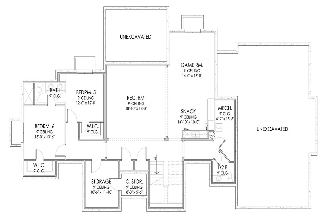 European House Plan - Valencia 41441 - Basement Floor Plan