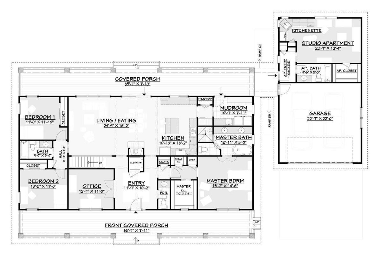 Country House Plan - 73553 - 1st Floor Plan