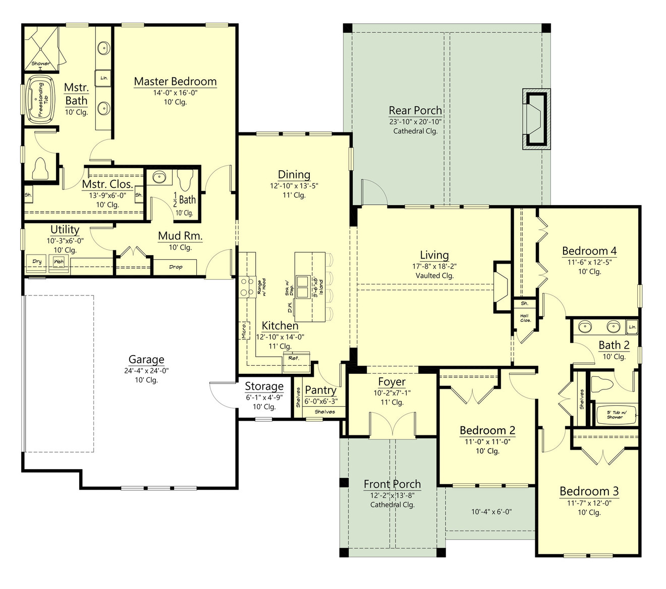 Farmhouse House Plan - 57062 - 1st Floor Plan