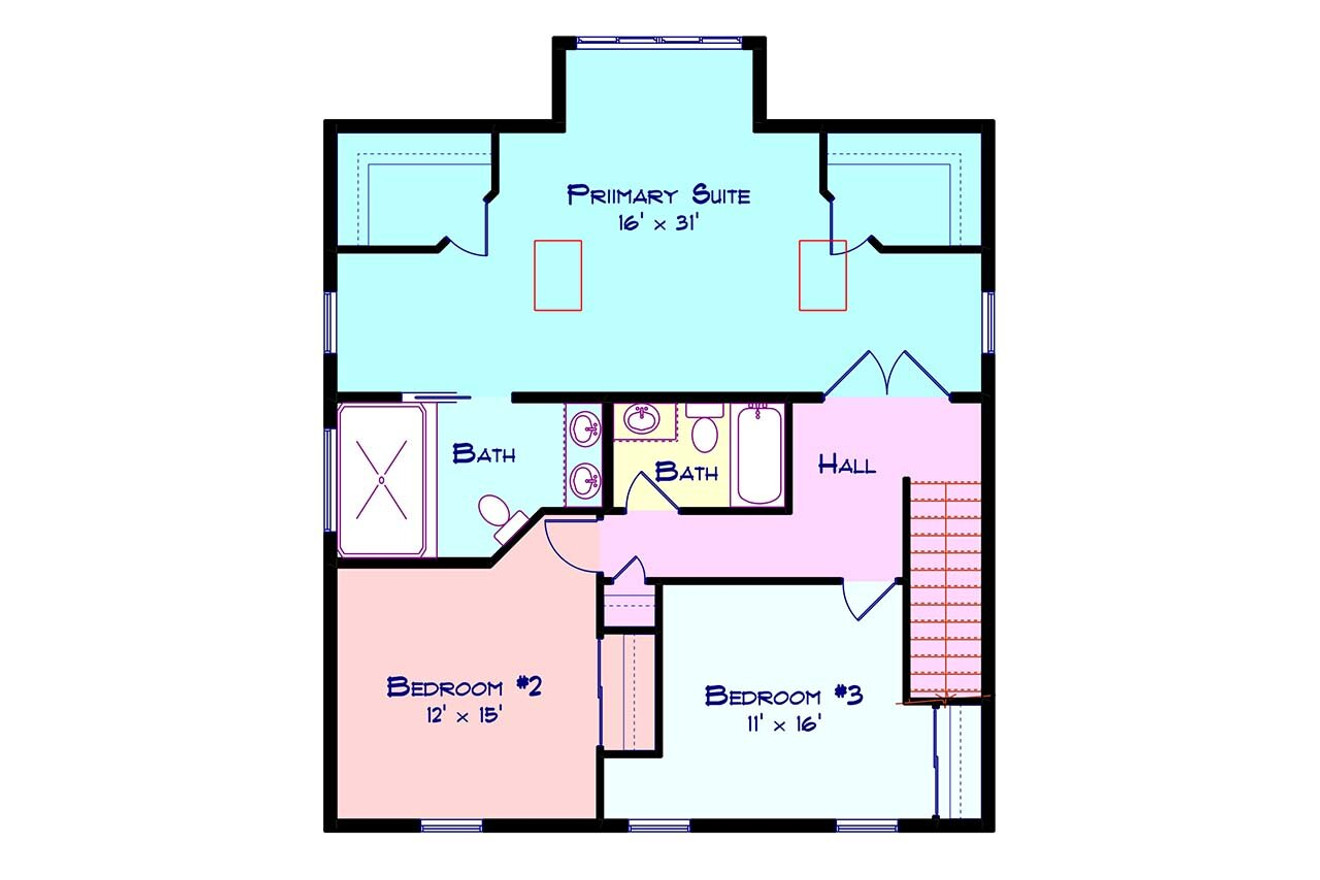 Country House Plan - Cedar Crest 69058 - 2nd Floor Plan