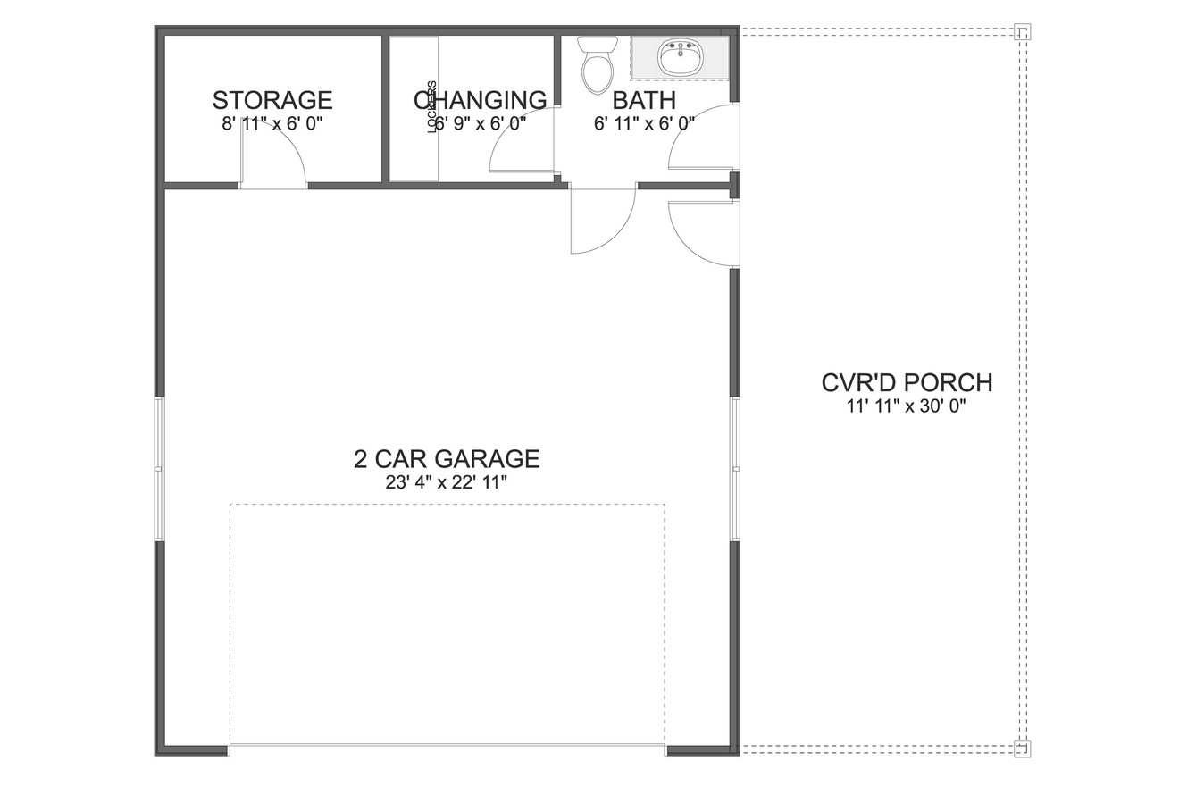 Shingle-Style House Plan - Hobel Garage 36879 - 1st Floor Plan