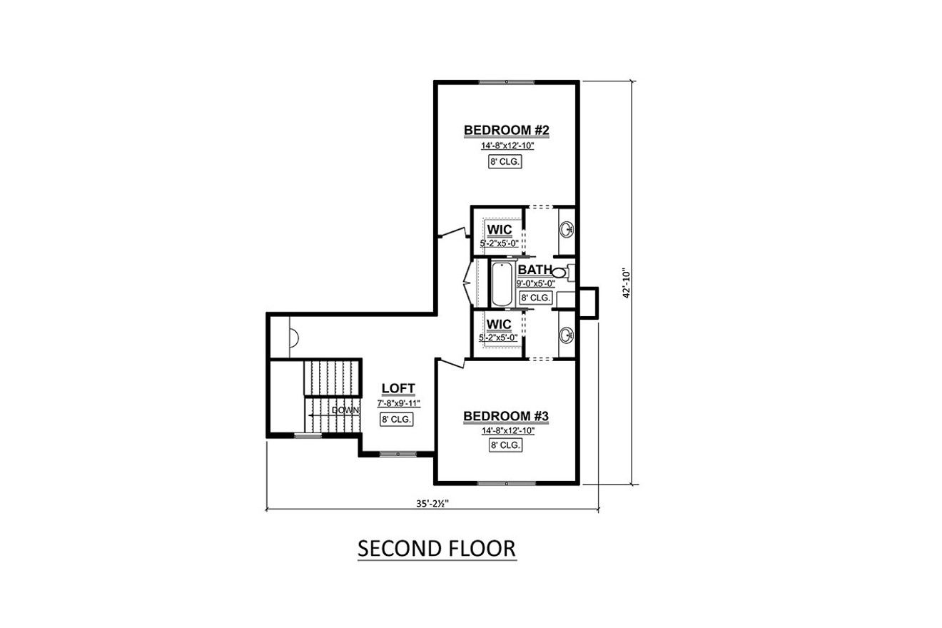 Country House Plan - 56821 - 2nd Floor Plan