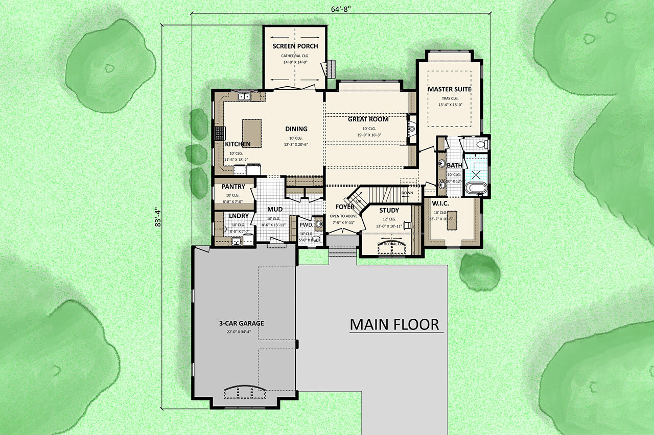Classic House Plan - 59162 - 1st Floor Plan