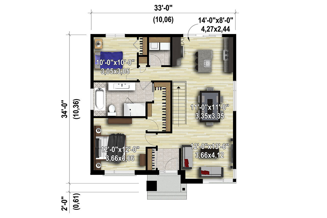 Modern House Plan - 82033 - 1st Floor Plan