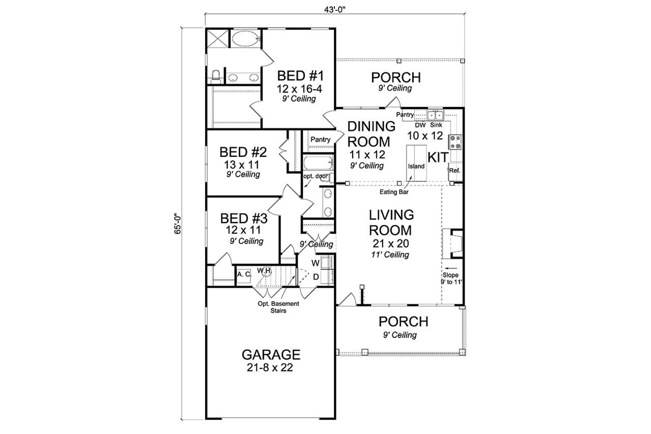 Craftsman House Plan - Greenhaven 10942 - 1st Floor Plan
