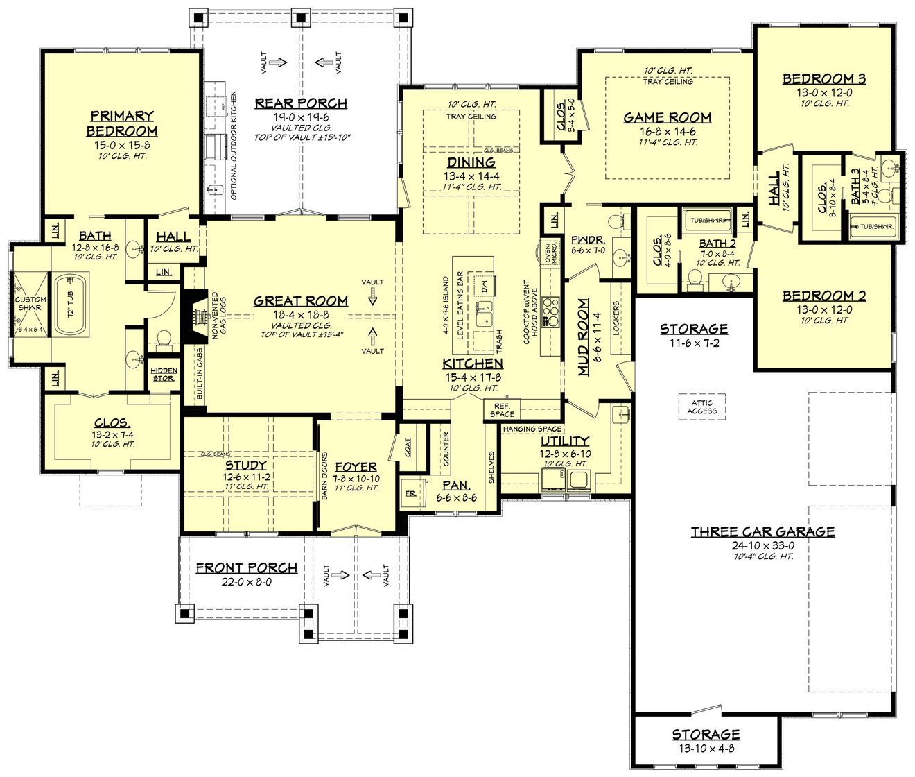Craftsman House Plan - Odessa 37838 - 1st Floor Plan