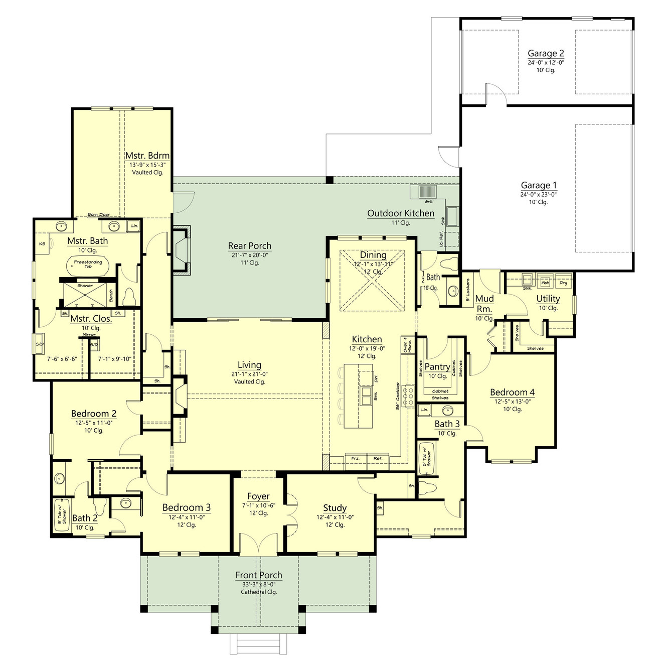 Farmhouse House Plan - 63077 - 1st Floor Plan