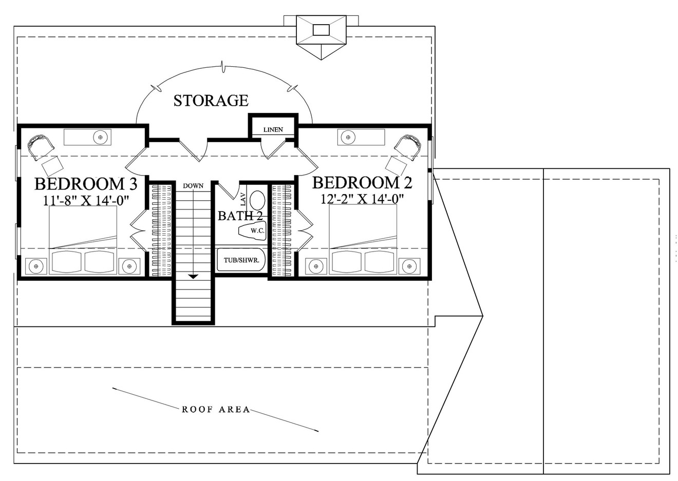 Secondary Image - Country House Plan - Halfpenny Cottage 74848 - 2nd Floor Plan
