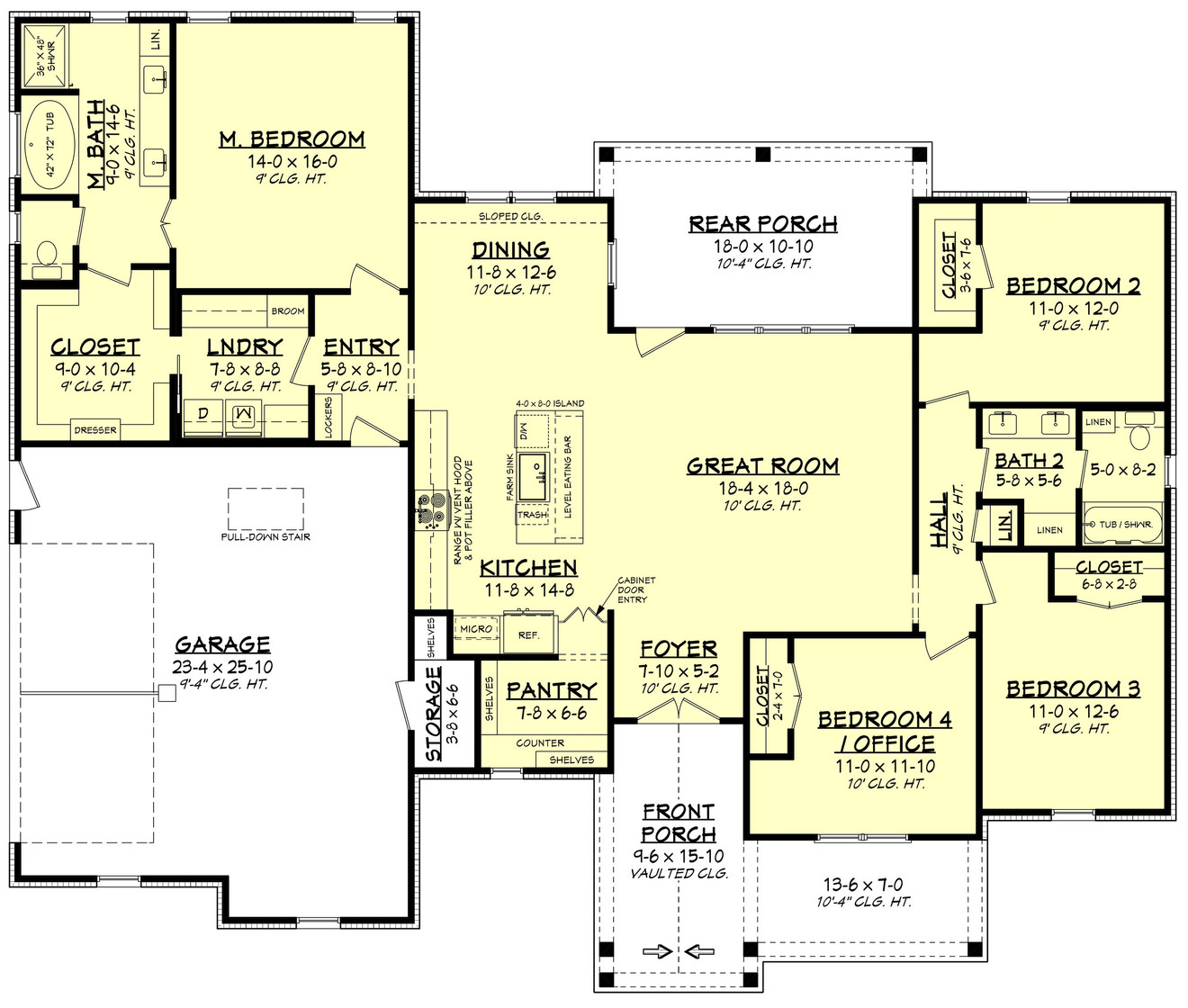 Farmhouse House Plan - Roy Creek 61190 - 1st Floor Plan