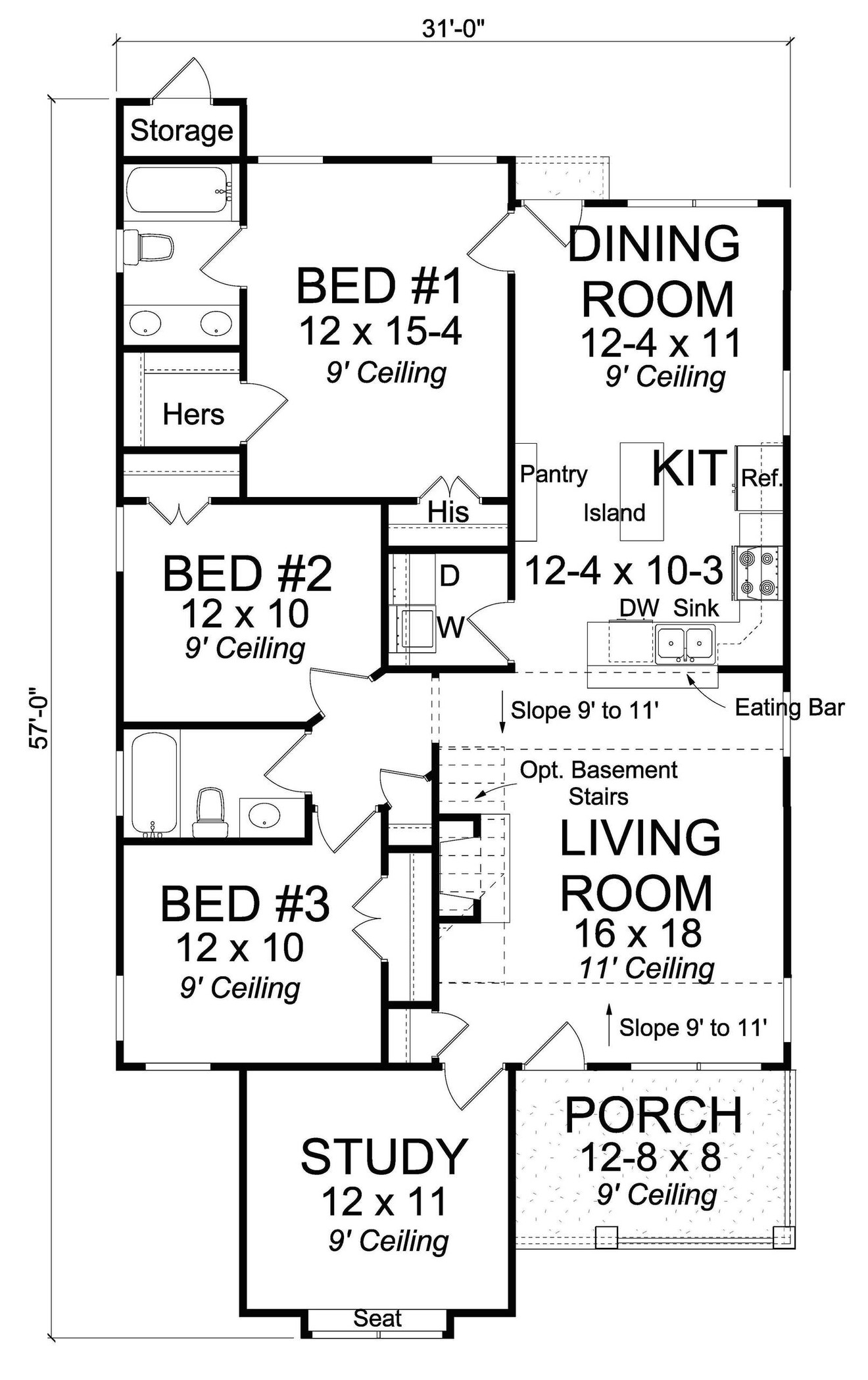 Cottage House Plan - Oak Cottage 79941 - 1st Floor Plan
