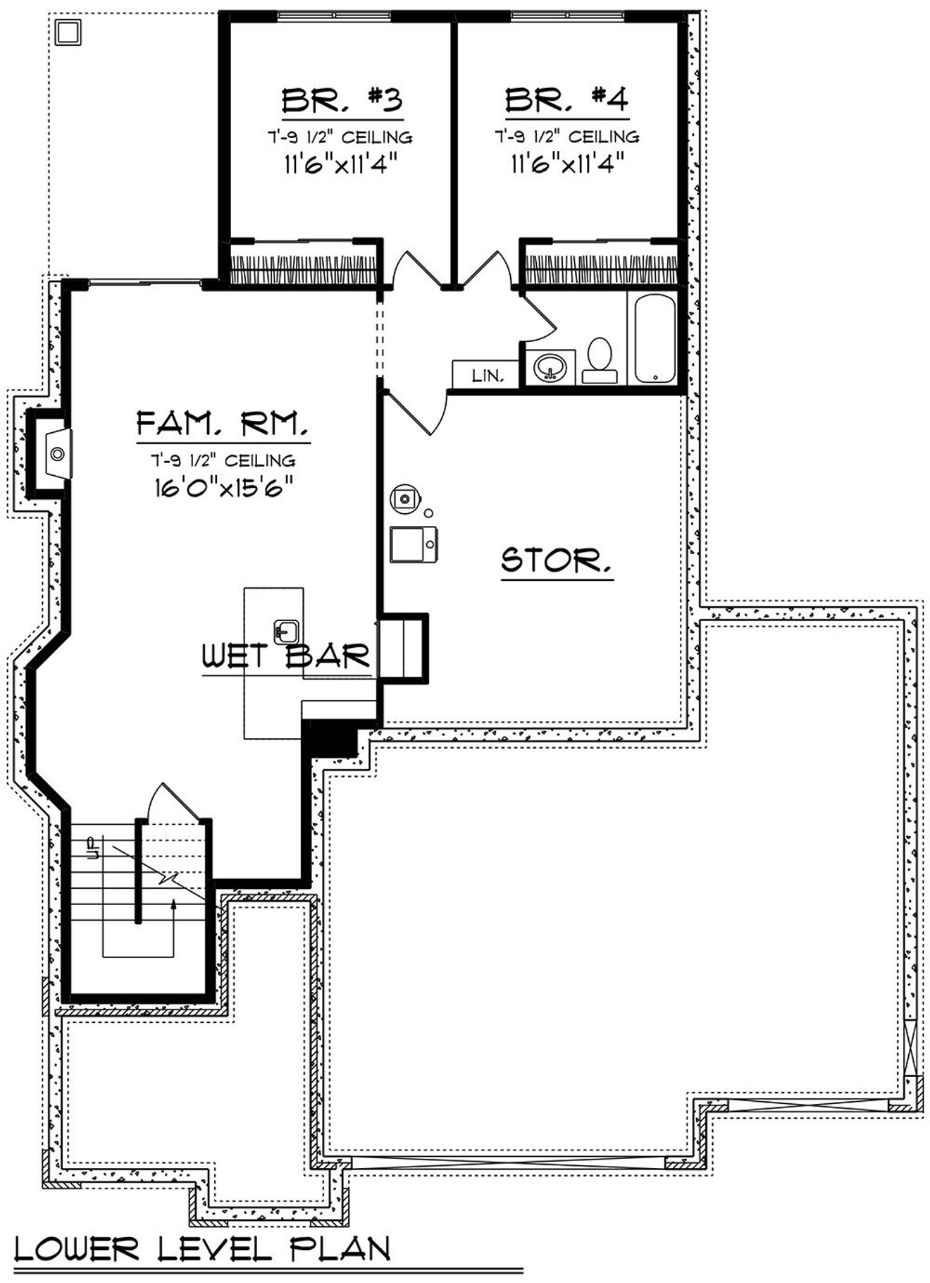 Craftsman House Plan - 98300 - Basement Floor Plan