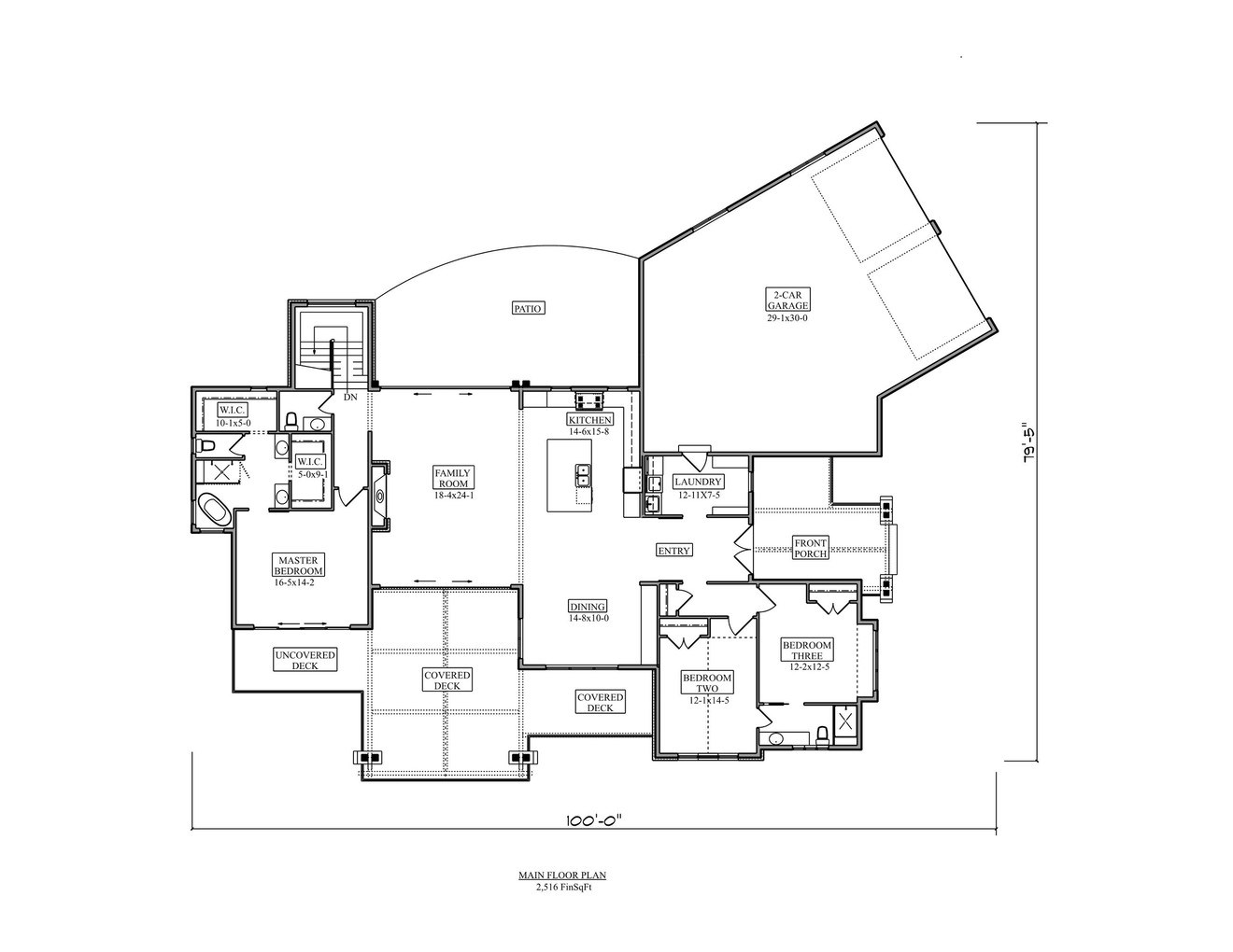 Craftsman House Plan - Carlson Creek II 22143 - 1st Floor Plan