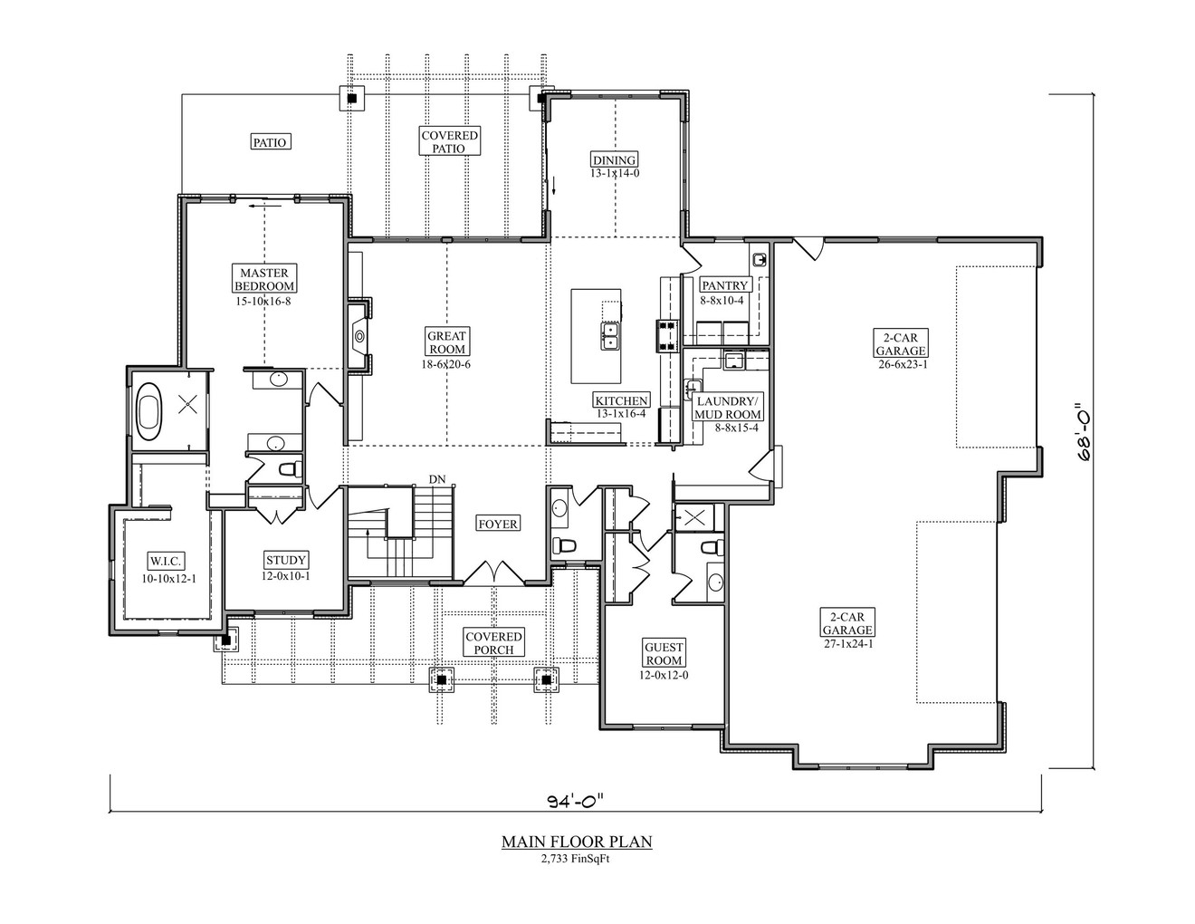 Craftsman House Plan - Water Wagon II 86350 - 1st Floor Plan