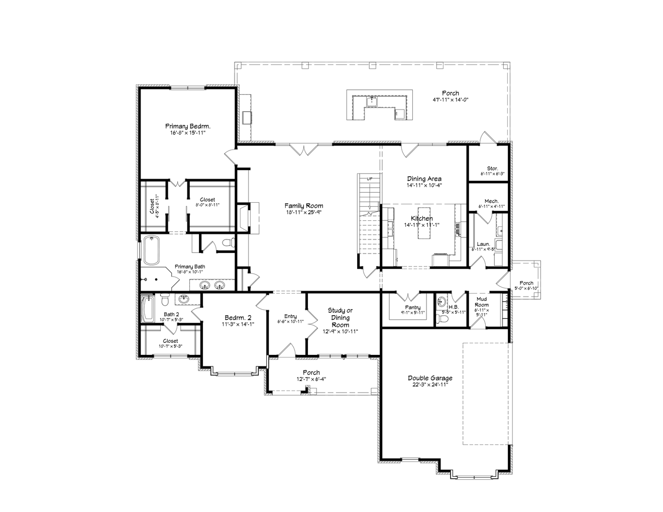 Modern House Plan - 80571 - 1st Floor Plan