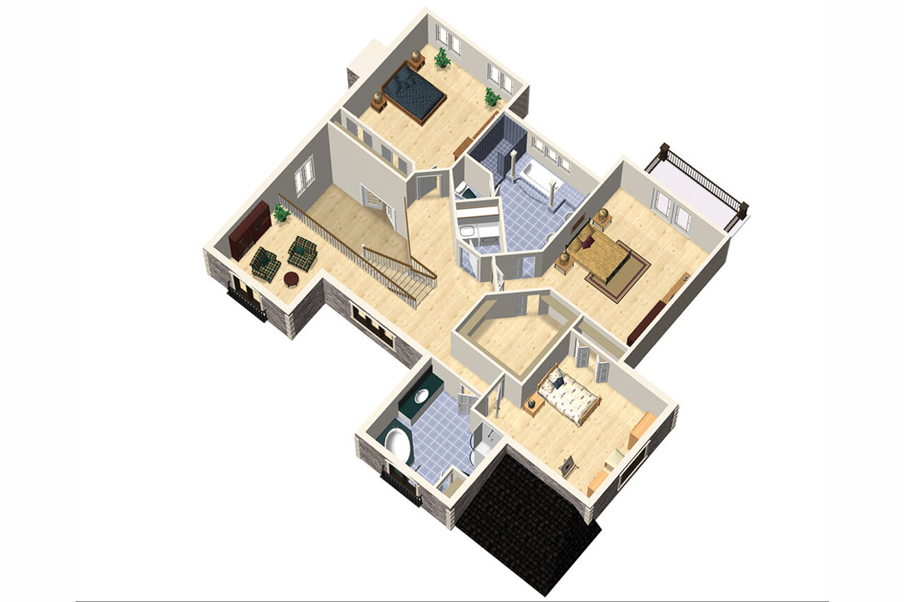 French Country House Plan - 12834 - 2nd Floor Plan