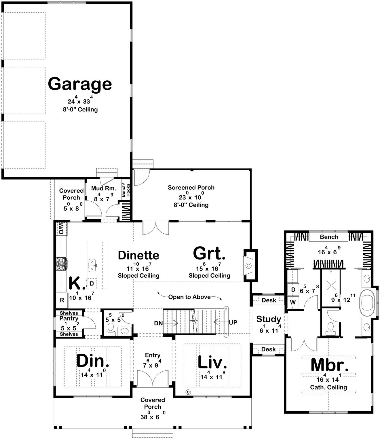 Farmhouse House Plan - Harmdierks 18764 - 1st Floor Plan