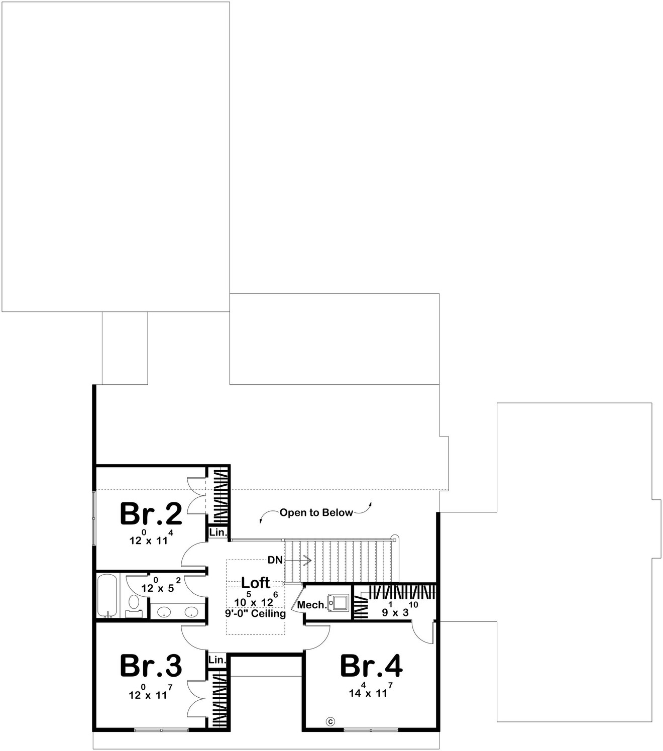 Farmhouse House Plan - Harmdierks 18764 - 2nd Floor Plan