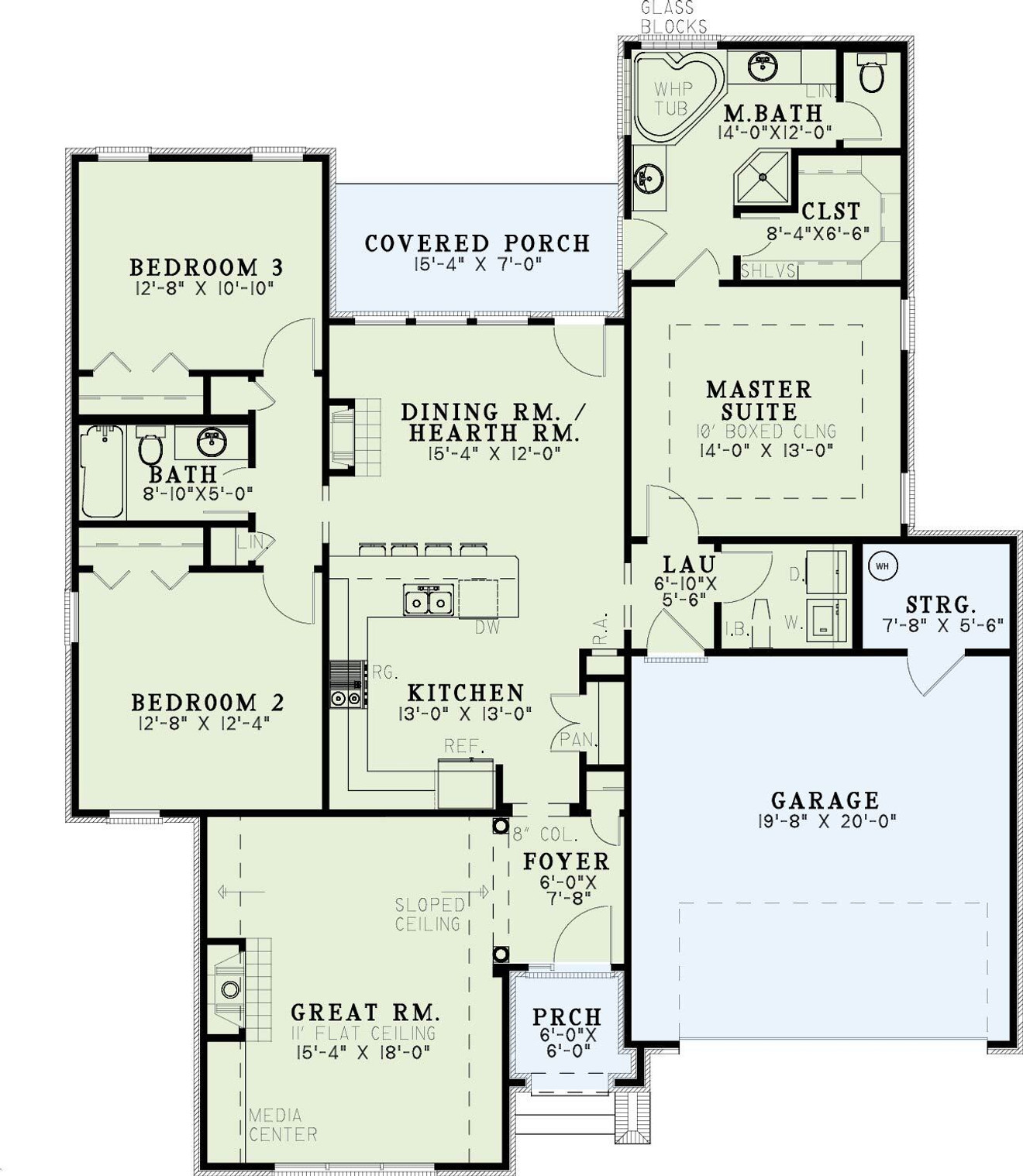 Classic House Plan - Cross Creek 51882 - 1st Floor Plan