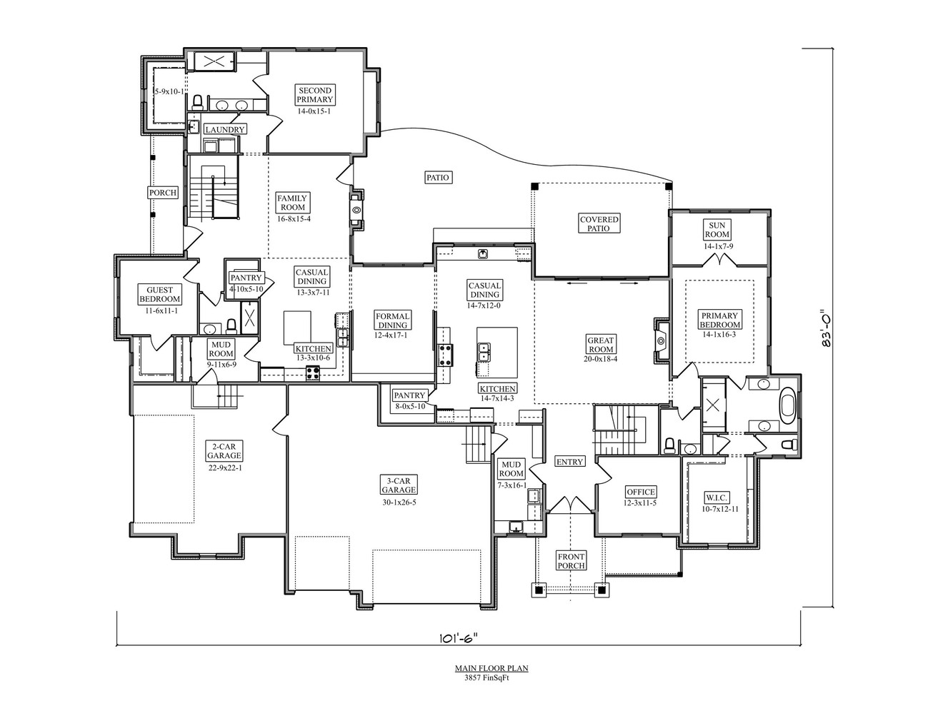 Mountain Rustic House Plan - Heritage Trail 40953 - 1st Floor Plan