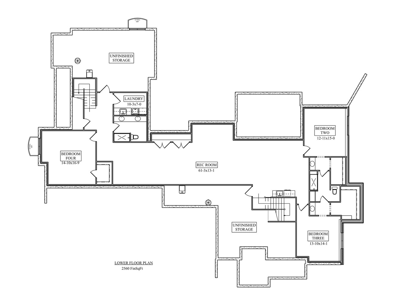 Mountain Rustic House Plan - Heritage Trail 40953 - Basement Floor Plan