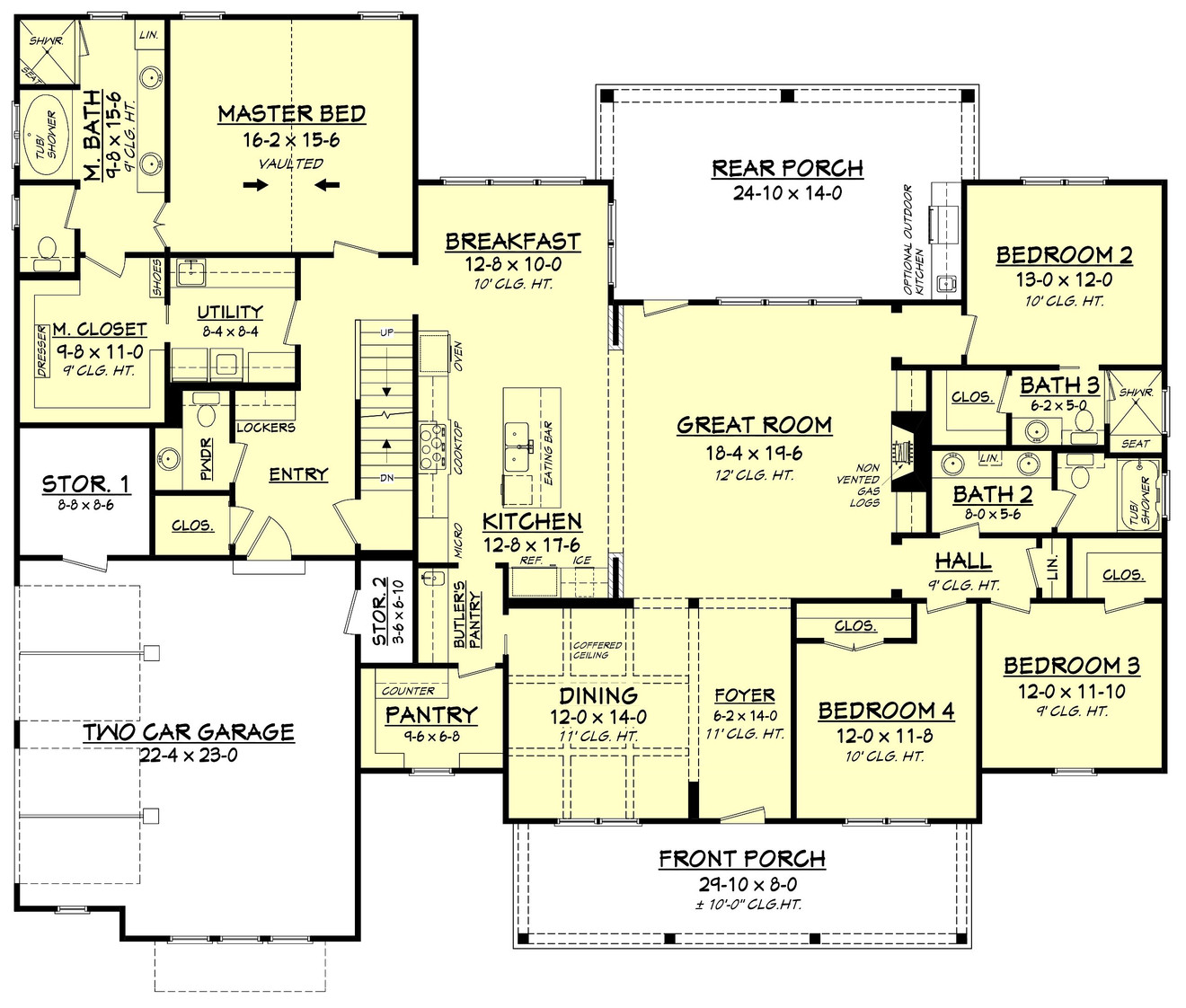Farmhouse House Plan - Meadow Land 54315 - Optional Floor Plan