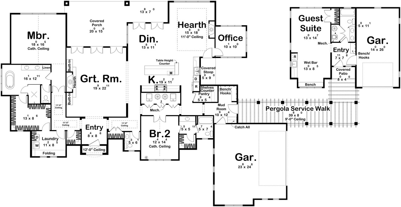 European House Plan - Hidden Rock 26853 - 1st Floor Plan