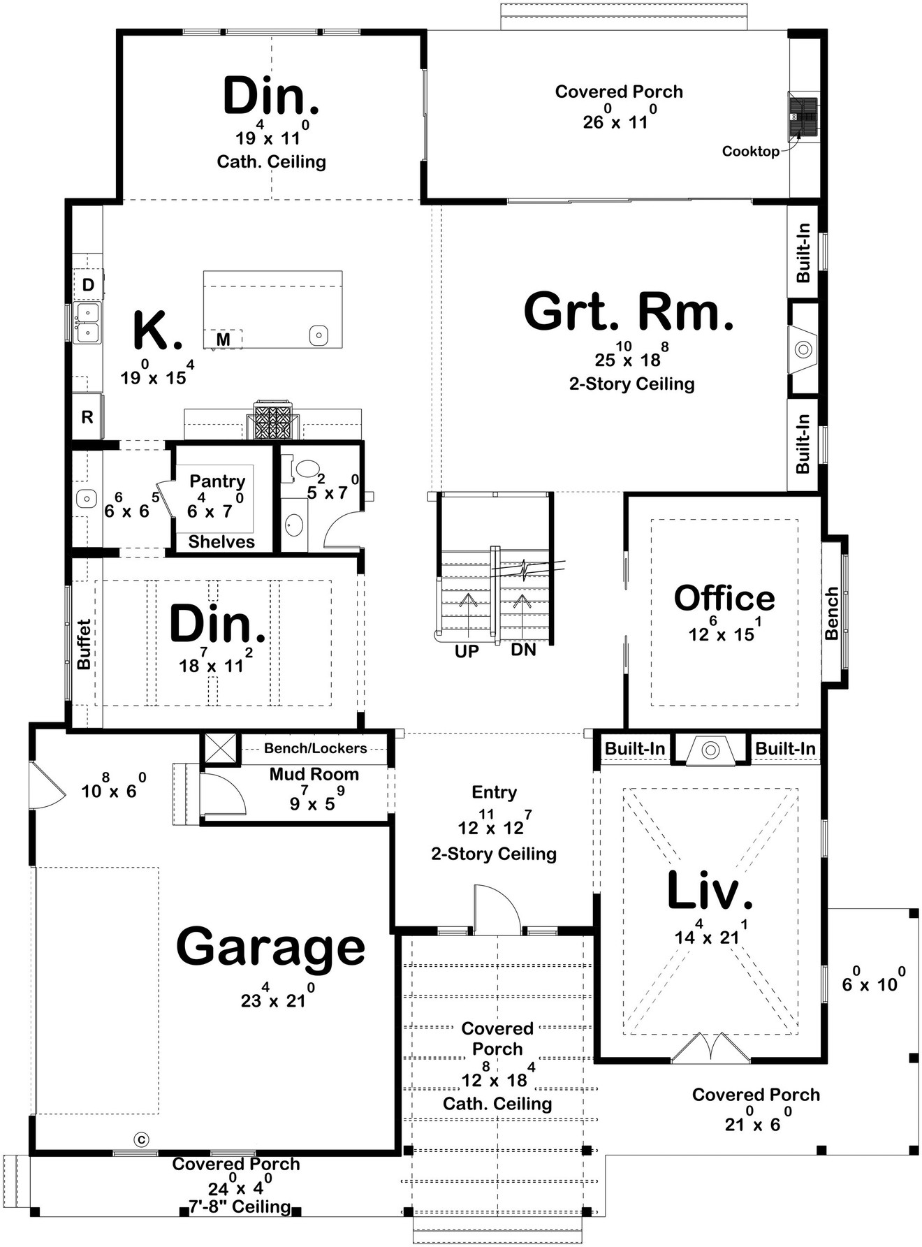Farmhouse House Plan - Silver Pine 79130 - 1st Floor Plan