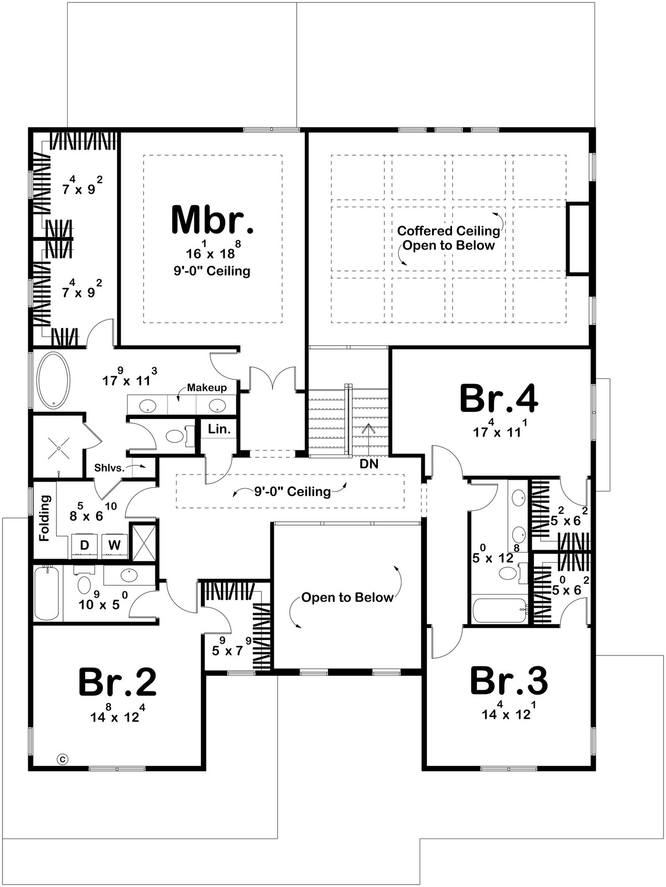 Farmhouse House Plan - Silver Pine 79130 - 2nd Floor Plan