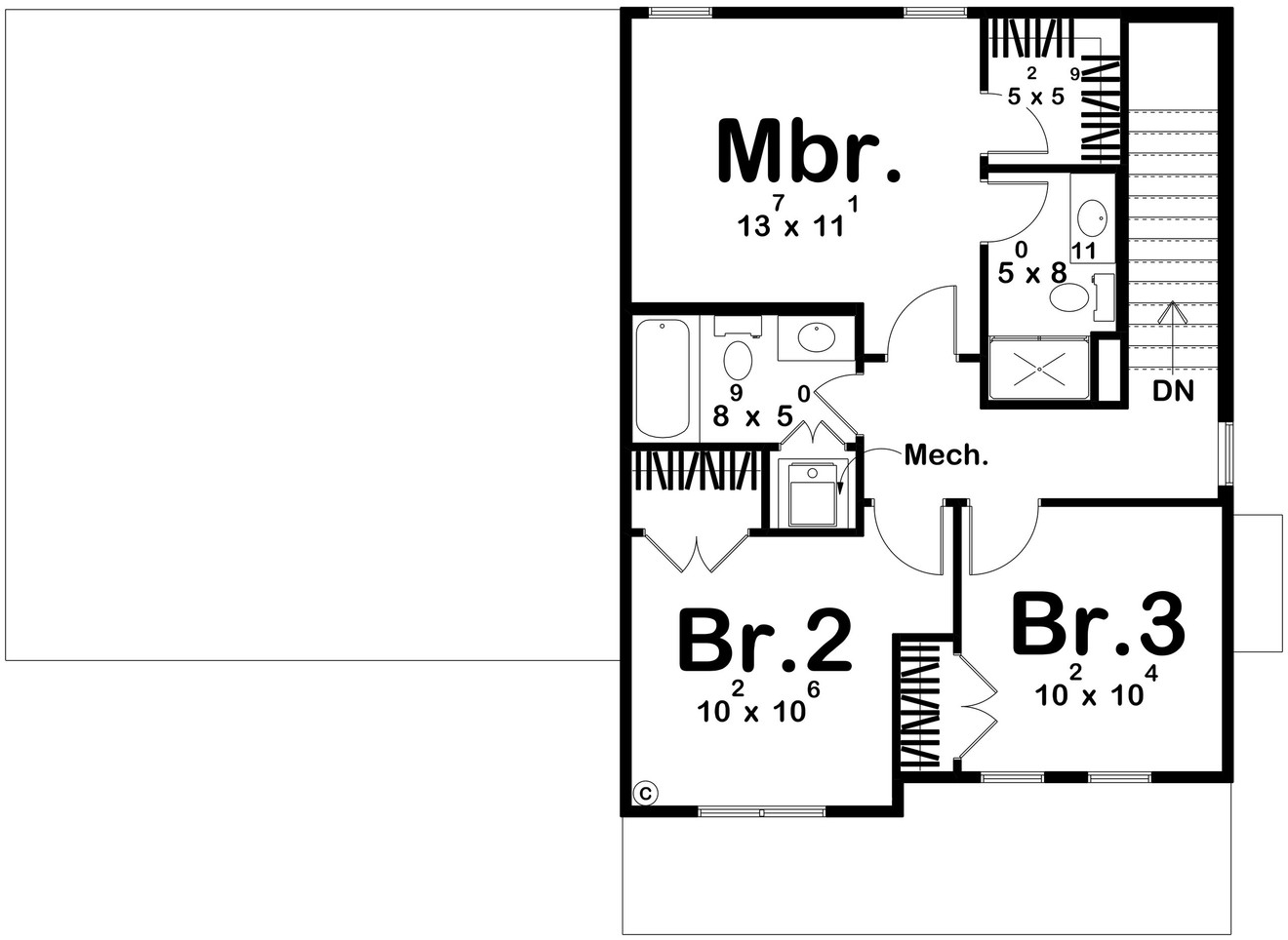 Traditional House Plan - Grafton 95885 - 2nd Floor Plan