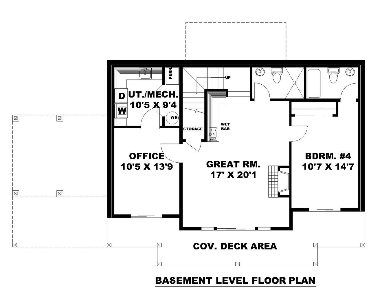 Craftsman House Plan - 67124 - Basement Floor Plan