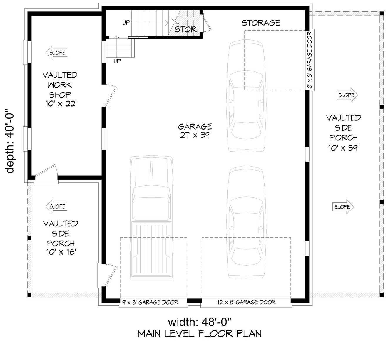 Mountain Rustic House Plan - Deer Haven Garage 3 43106 - 1st Floor Plan