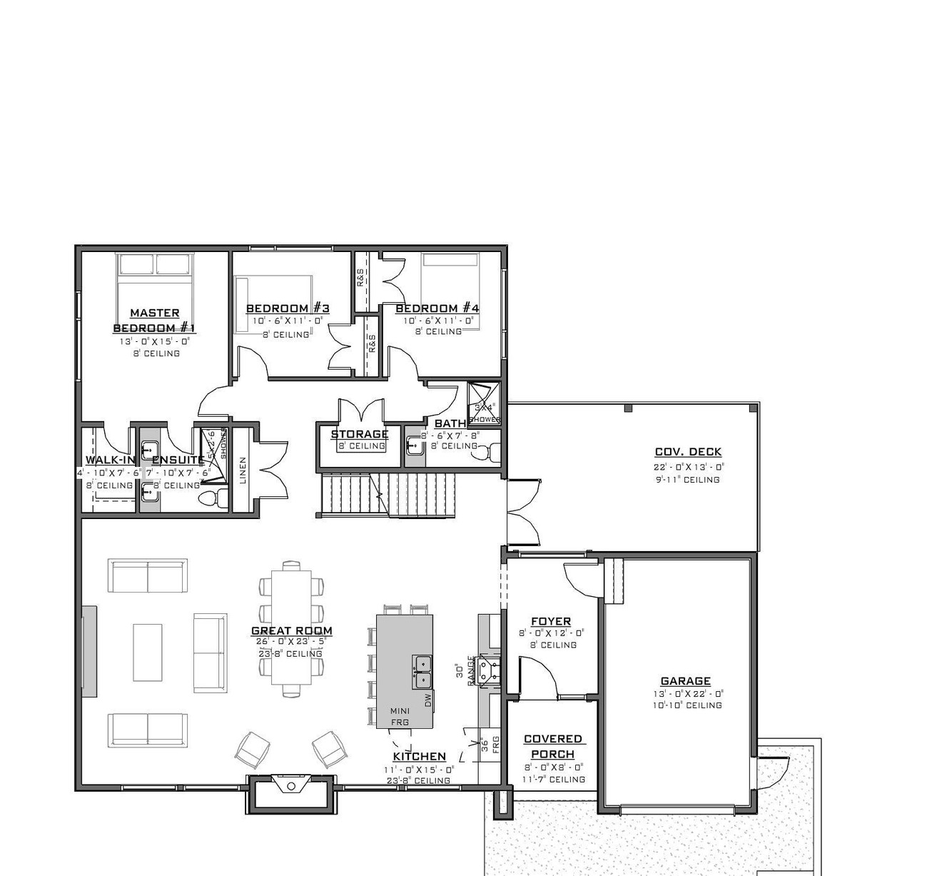 Mountain Rustic House Plan - 37028 - 1st Floor Plan