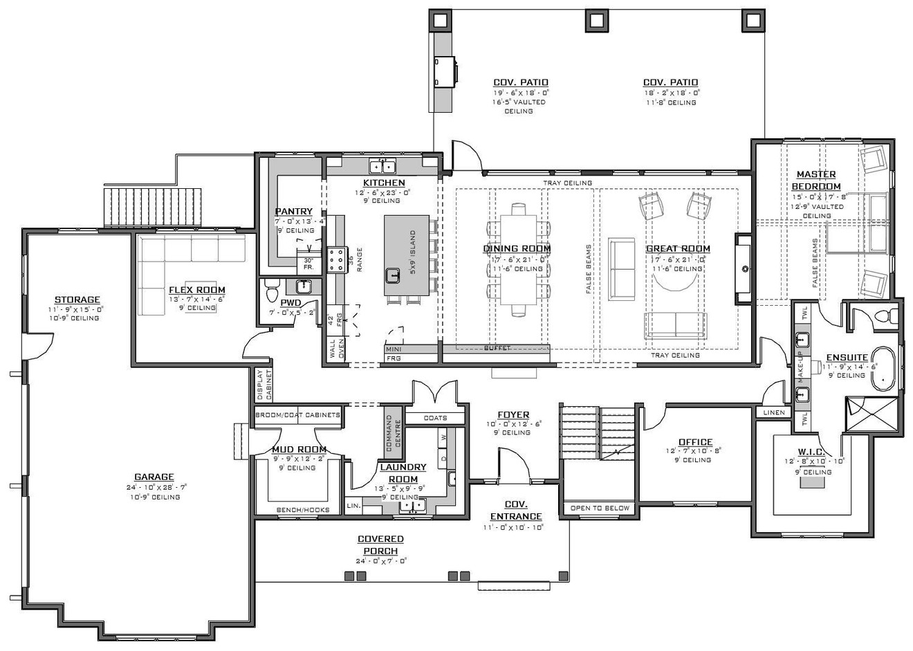 Farmhouse House Plan - 44994 - 1st Floor Plan