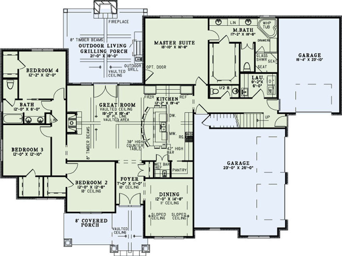 Classic House Plan - Timberland Cove 33181 - 1st Floor Plan