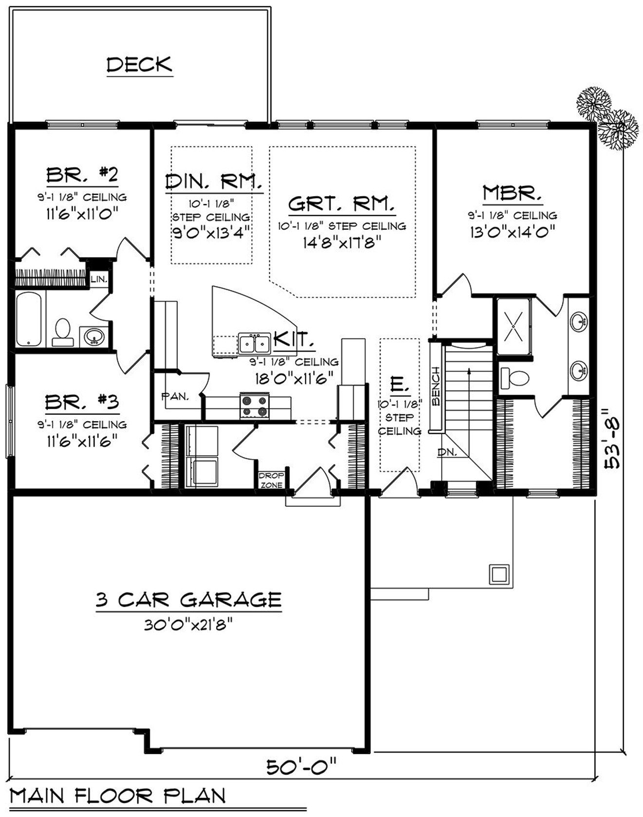 Craftsman House Plan - 27567 - 1st Floor Plan