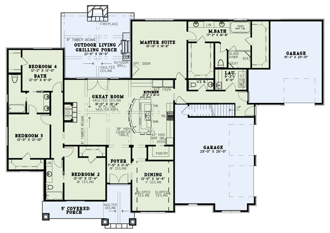 Craftsman House Plan - Crafton Place 14176 - 1st Floor Plan