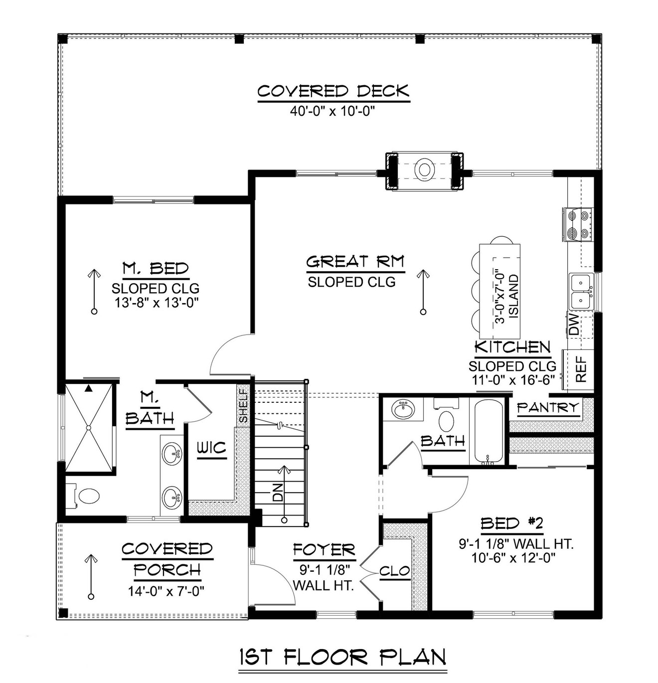 Contemporary House Plan - 78785 - 1st Floor Plan