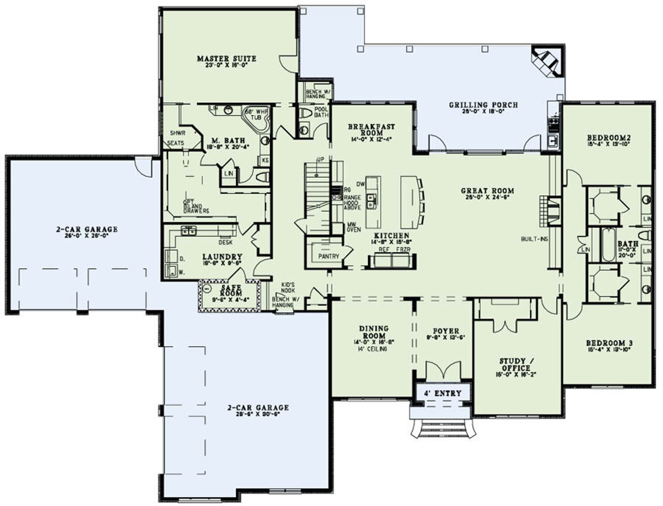 European House Plan - Cobblestone Drive 58242 - 1st Floor Plan