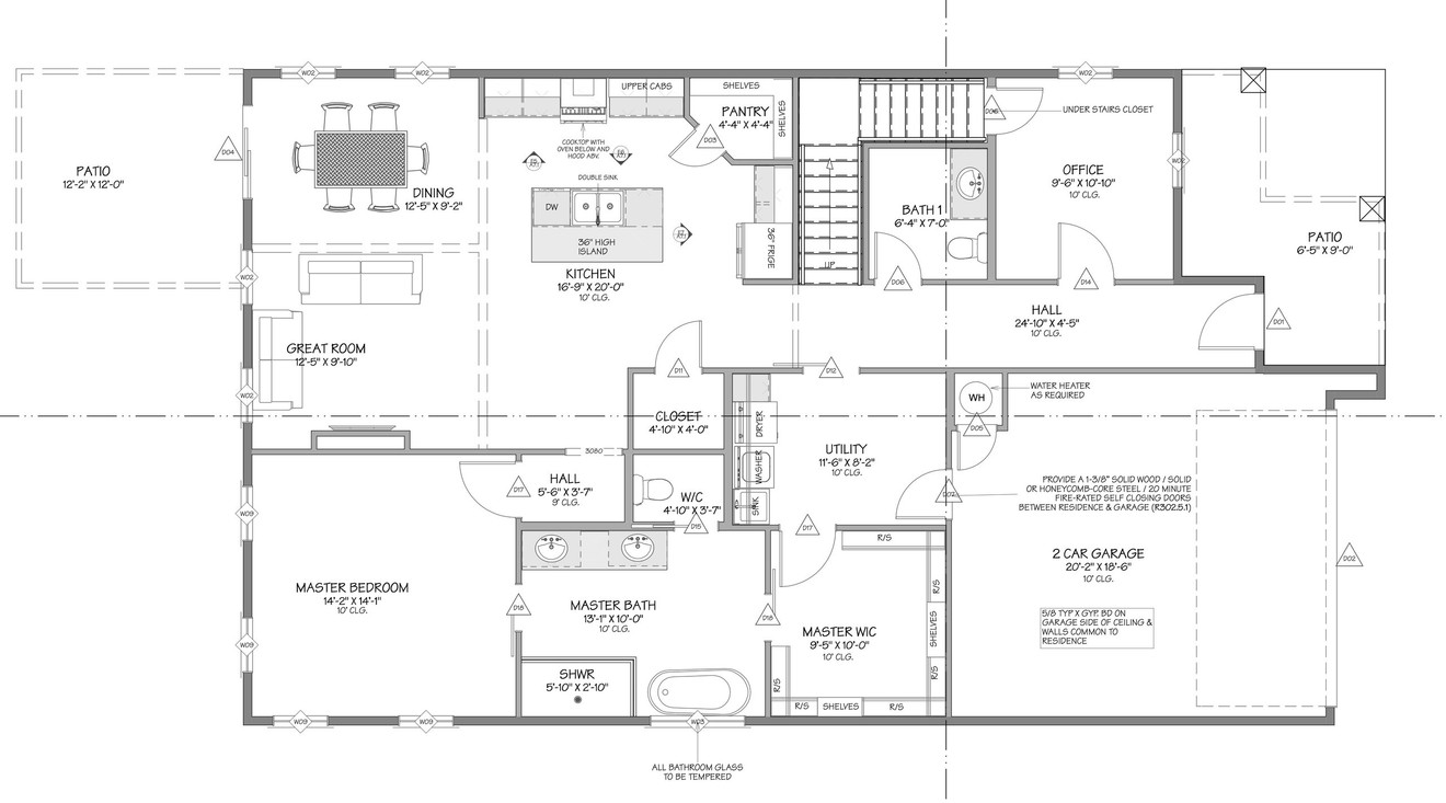 Contemporary House Plan - Lamb & Flag 49575 - 1st Floor Plan