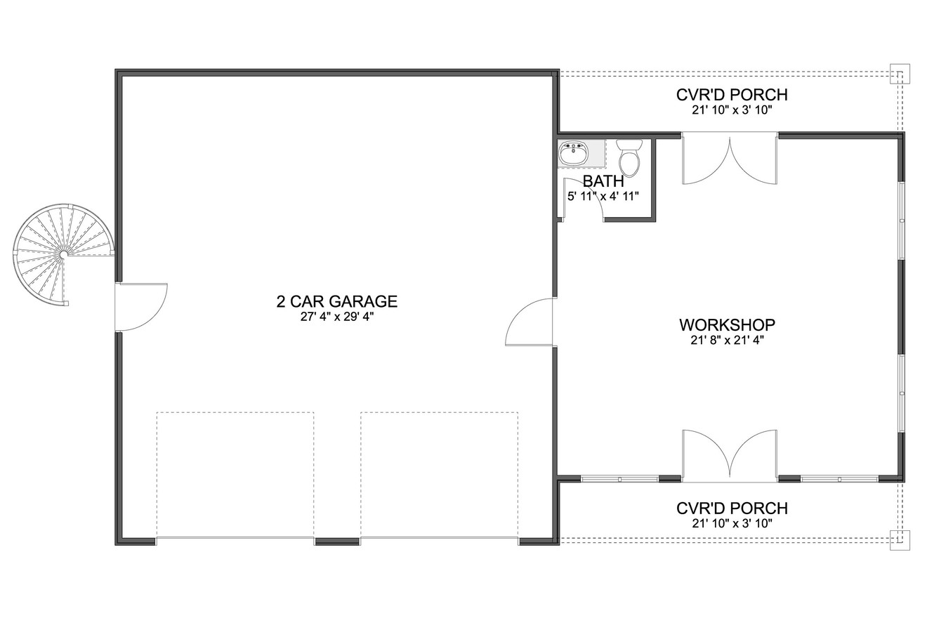 Farmhouse House Plan - Jacksonville Garage 21492 - 1st Floor Plan