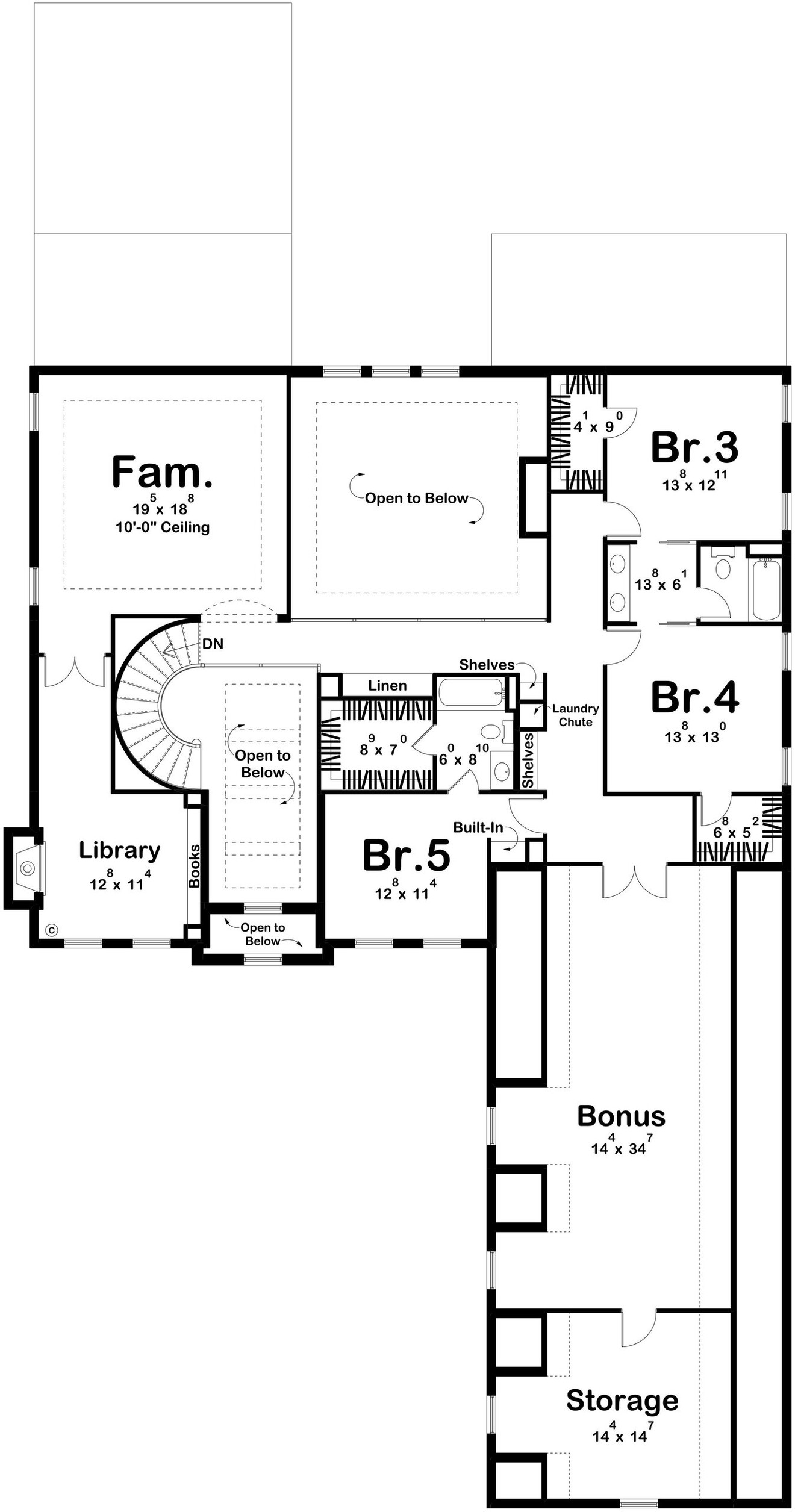 Classic House Plan - Foxtail Manor 22613 - 2nd Floor Plan
